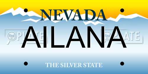 AILANA Nevada License Plate