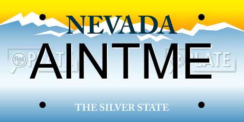 AINTME Nevada License Plate
