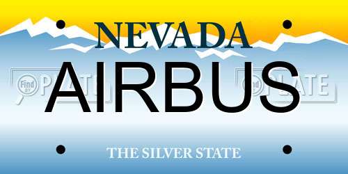 AIRBUS Nevada License Plate