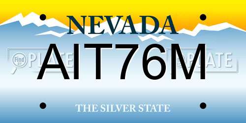 AIT76M Nevada License Plate