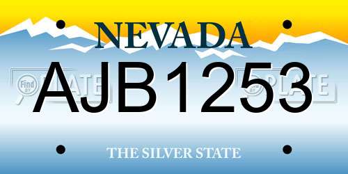 AJB1253 Nevada License Plate