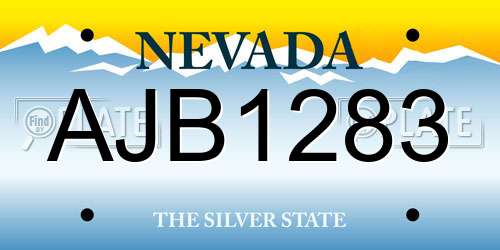 AJB1283 Nevada License Plate