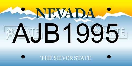 AJB1995 Nevada License Plate