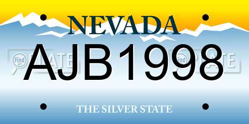 AJB1998 Nevada License Plate