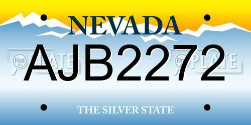 AJB2272 Nevada License Plate