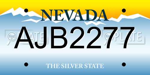 AJB2277 Nevada License Plate