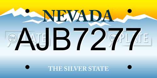 AJB7277 Nevada License Plate