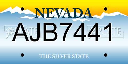 AJB7441 Nevada License Plate