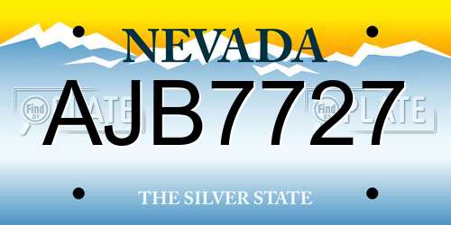 AJB7727 Nevada License Plate