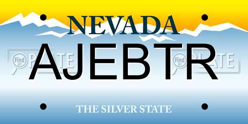 AJEBTR Nevada License Plate