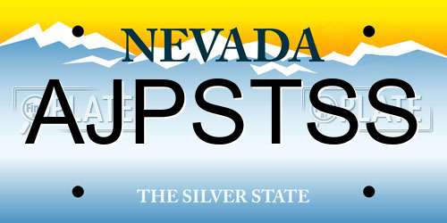 AJPSTSS Nevada License Plate