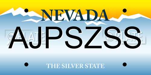 AJPSZSS Nevada License Plate