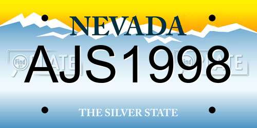 AJS1998 Nevada License Plate