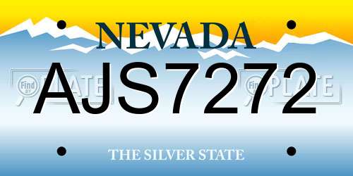 AJS7272 Nevada License Plate