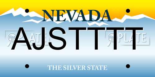 AJSTTTT Nevada License Plate
