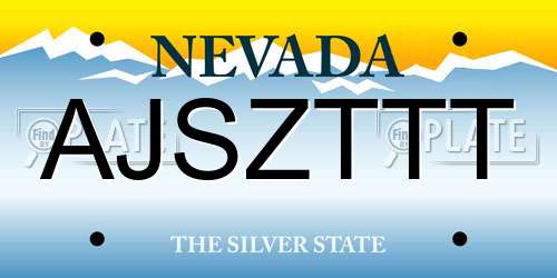 AJSZTTT Nevada License Plate