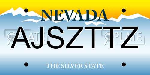 AJSZTTZ Nevada License Plate
