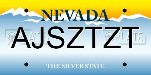 AJSZTZT Nevada License Plate