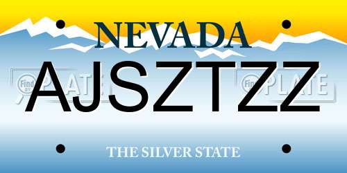 AJSZTZZ Nevada License Plate