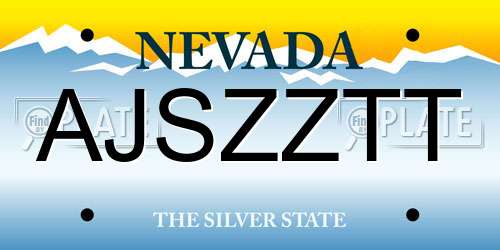 AJSZZTT Nevada License Plate