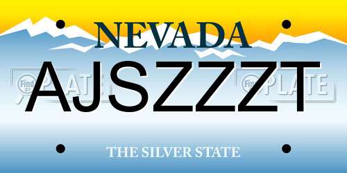 AJSZZZT Nevada License Plate