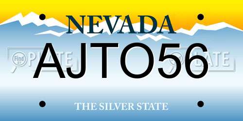 AJTO56 Nevada License Plate