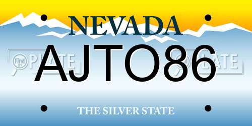 AJTO86 Nevada License Plate