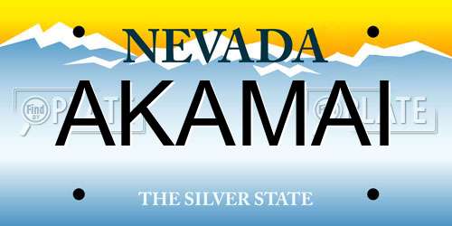AKAMAI Nevada License Plate