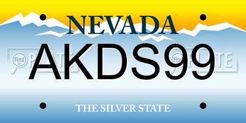 AKDS99 Nevada License Plate