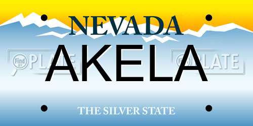 AKELA Nevada License Plate