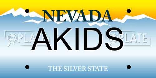 AKIDS Nevada License Plate