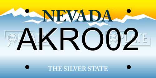 AKRO02 Nevada License Plate