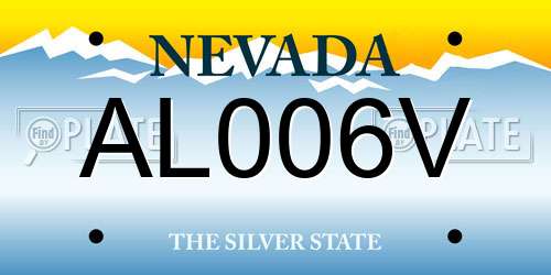AL006V Nevada License Plate