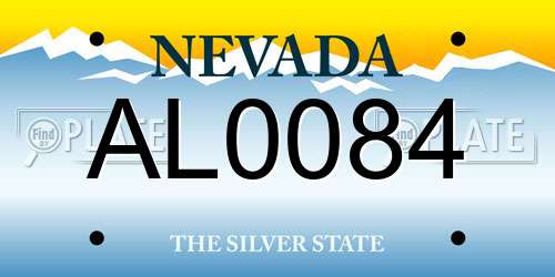 AL0084 Nevada License Plate