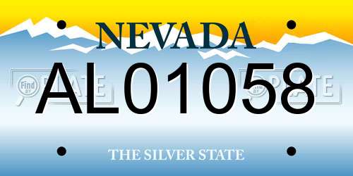 AL01058 Nevada License Plate