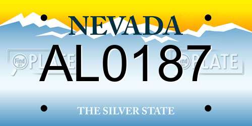AL0187 Nevada License Plate