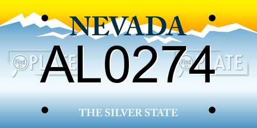 AL0274 Nevada License Plate