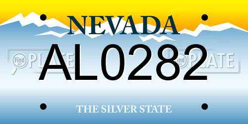 AL0282 Nevada License Plate