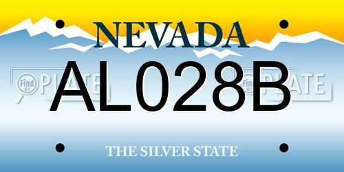 AL028B Nevada License Plate