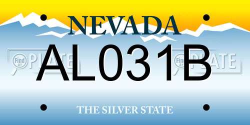 AL031B Nevada License Plate