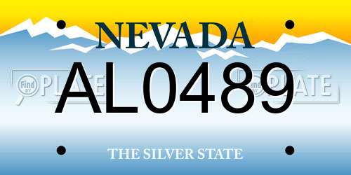 AL0489 Nevada License Plate