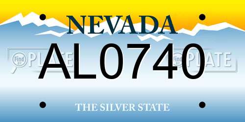 AL0740 Nevada License Plate