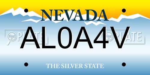 AL0A4V Nevada License Plate