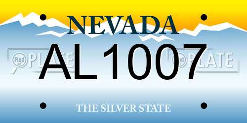 AL1007 Nevada License Plate