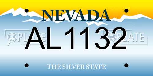 AL1132 Nevada License Plate