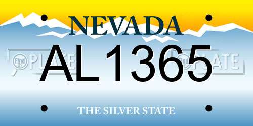 AL1365 Nevada License Plate