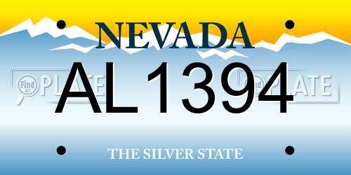 AL1394 Nevada License Plate