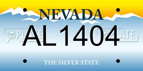 AL1404 Nevada License Plate