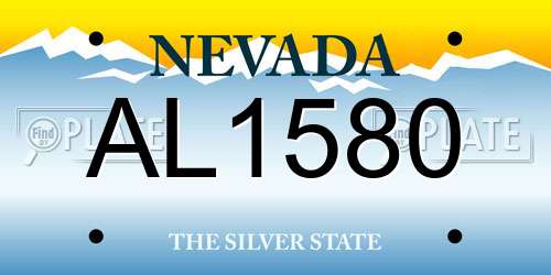 AL1580 Nevada License Plate