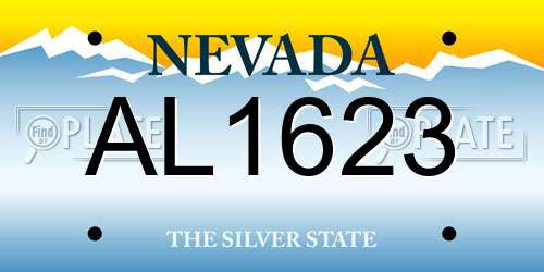 AL1623 Nevada License Plate